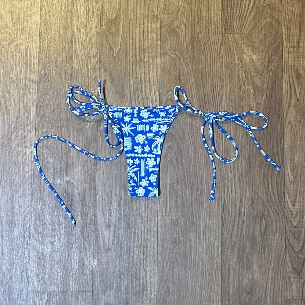 Kulani Kinis Caribbean Blues - Thong Tie Side - Extra Small